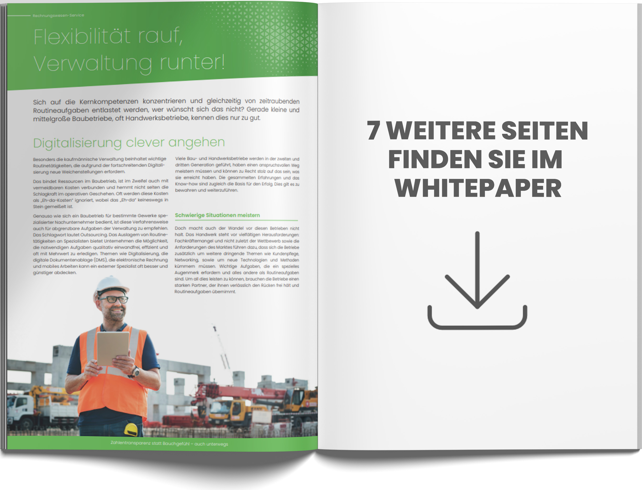 Aufgeschlagenes Whitepaper zu Outsourcing Rechnungswesen