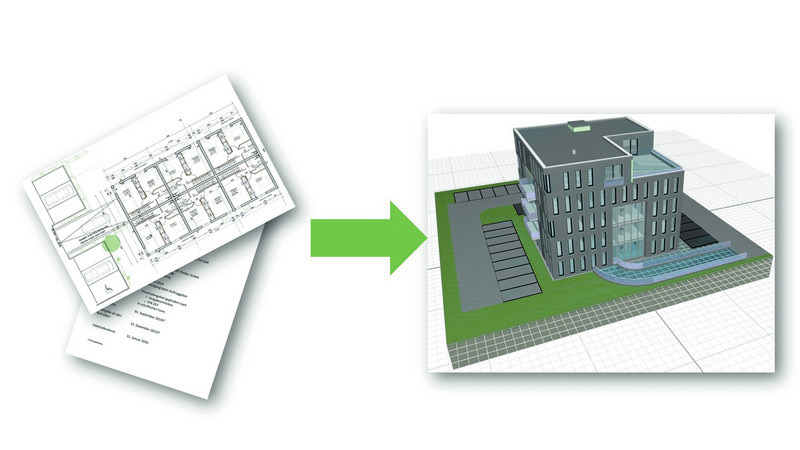 BIM-Modellerstellung-Service erstellt aus Papierplan ein 3D-Modell